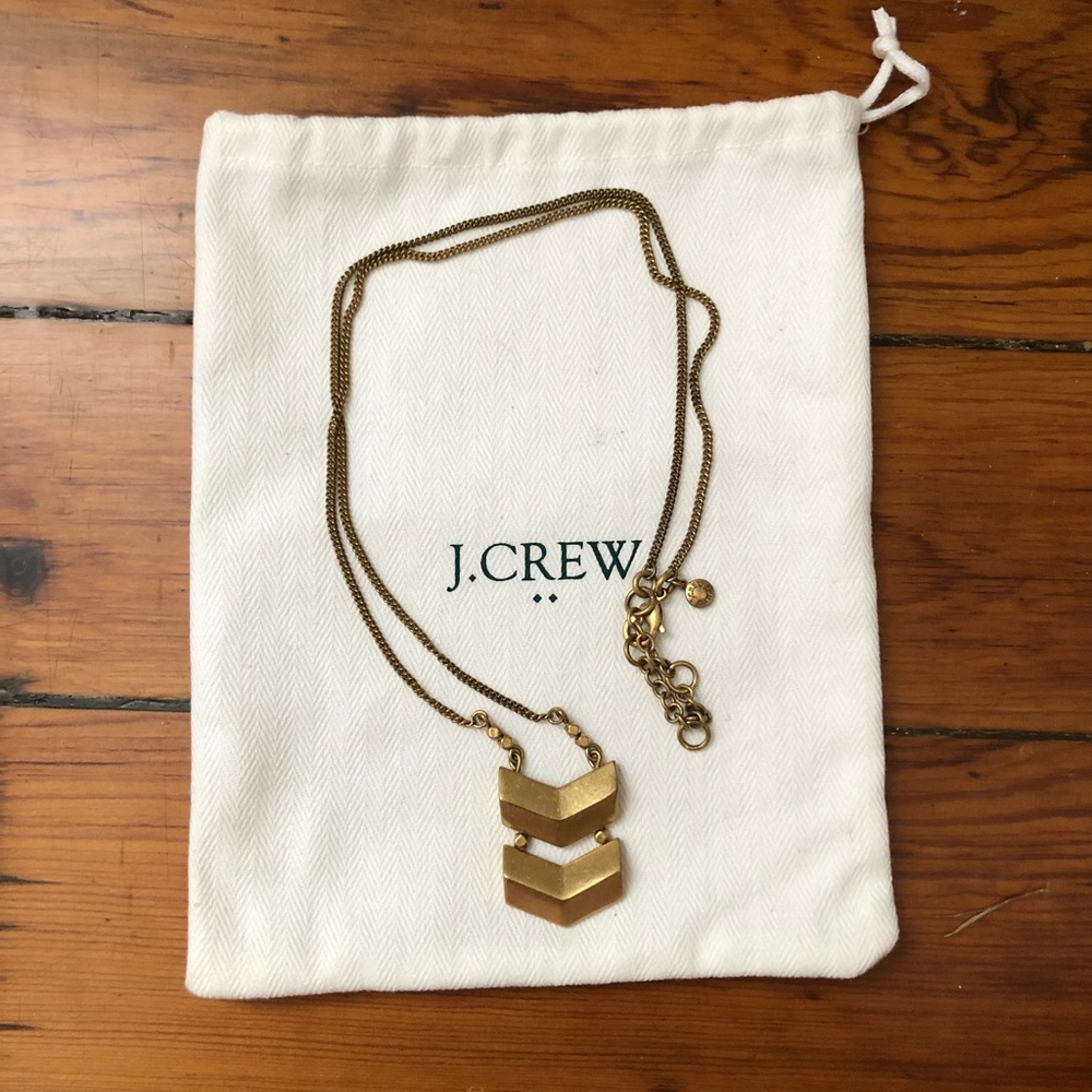 J Crew Gold/Bronze Arrow Necklace